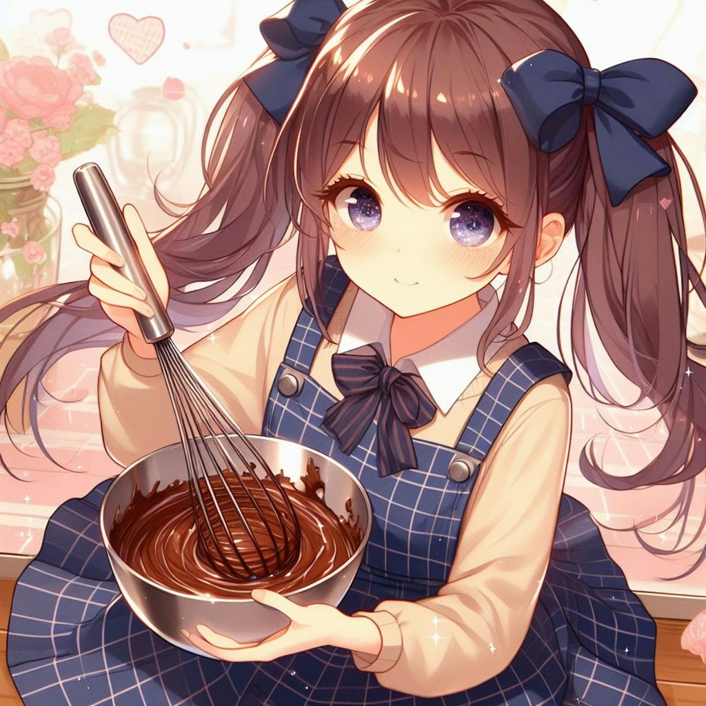 バレンタインチョコを作る彼女