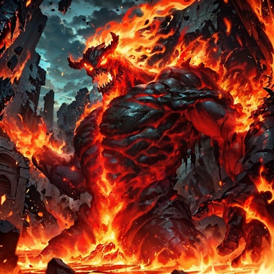 Demon God Lava Golem Gua Ventozu Resurrection　─Red sonjya