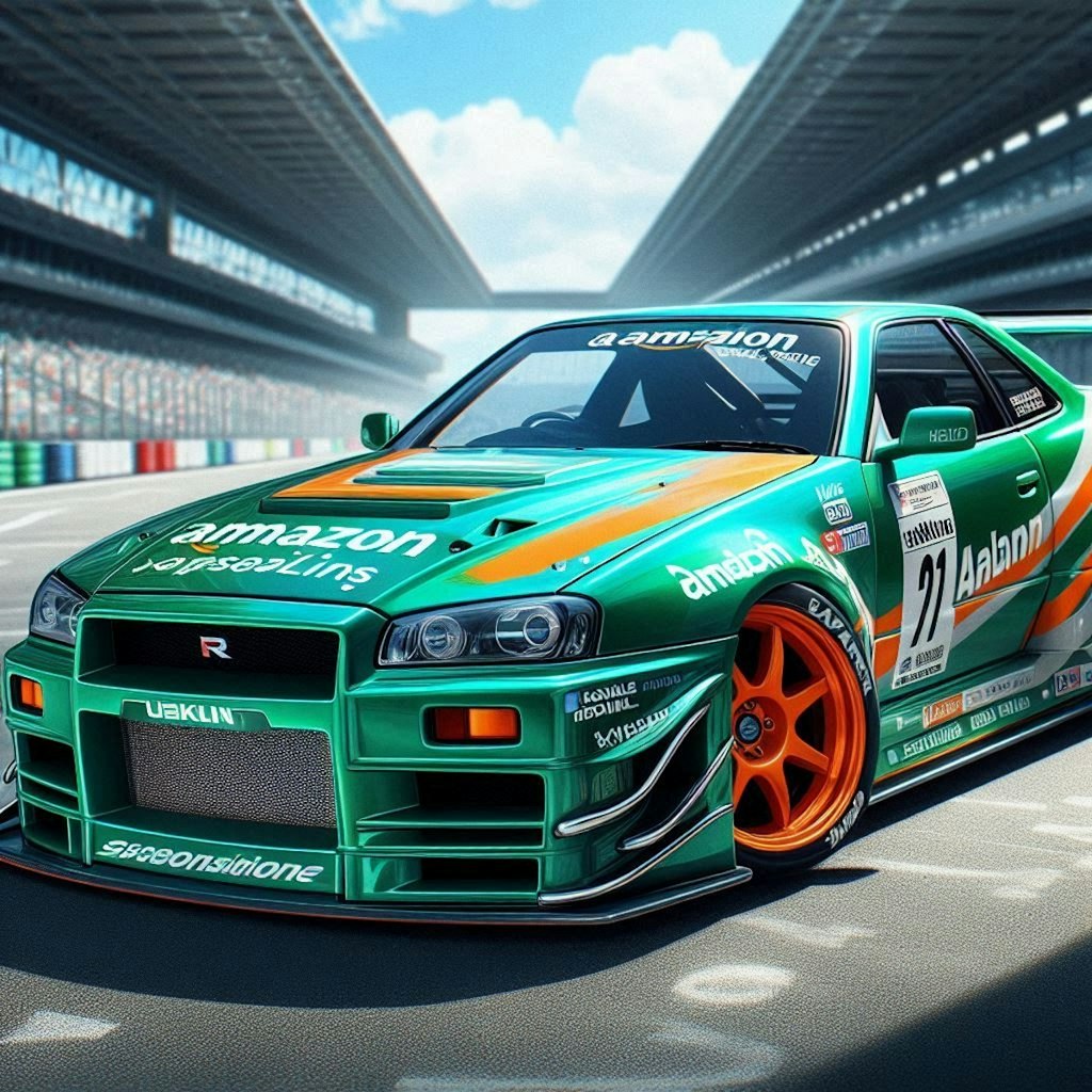 amazonカラーのR34GT-R