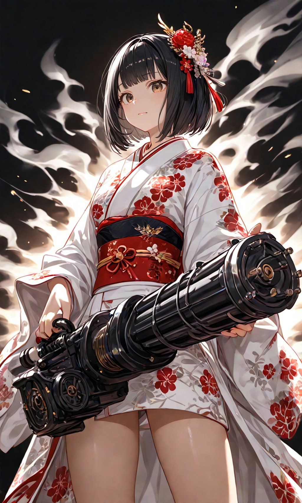 Gatling Lady in a Kimono