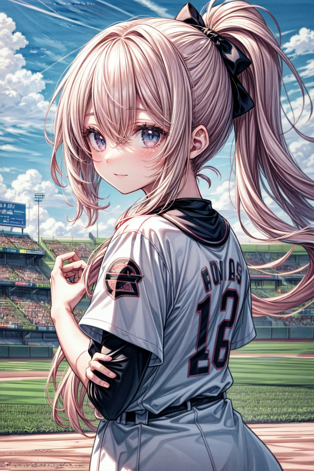 ストレッチする少女 高校野球記念日 High School Baseball Memorial Day: A Girl Stretching