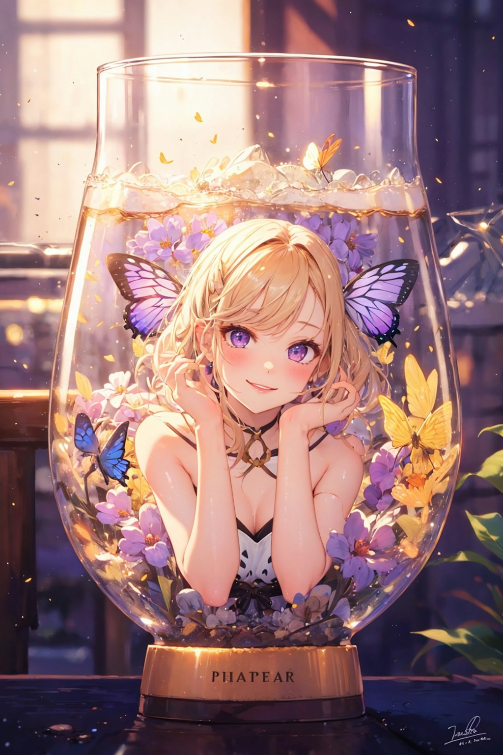 butterfly in a cup