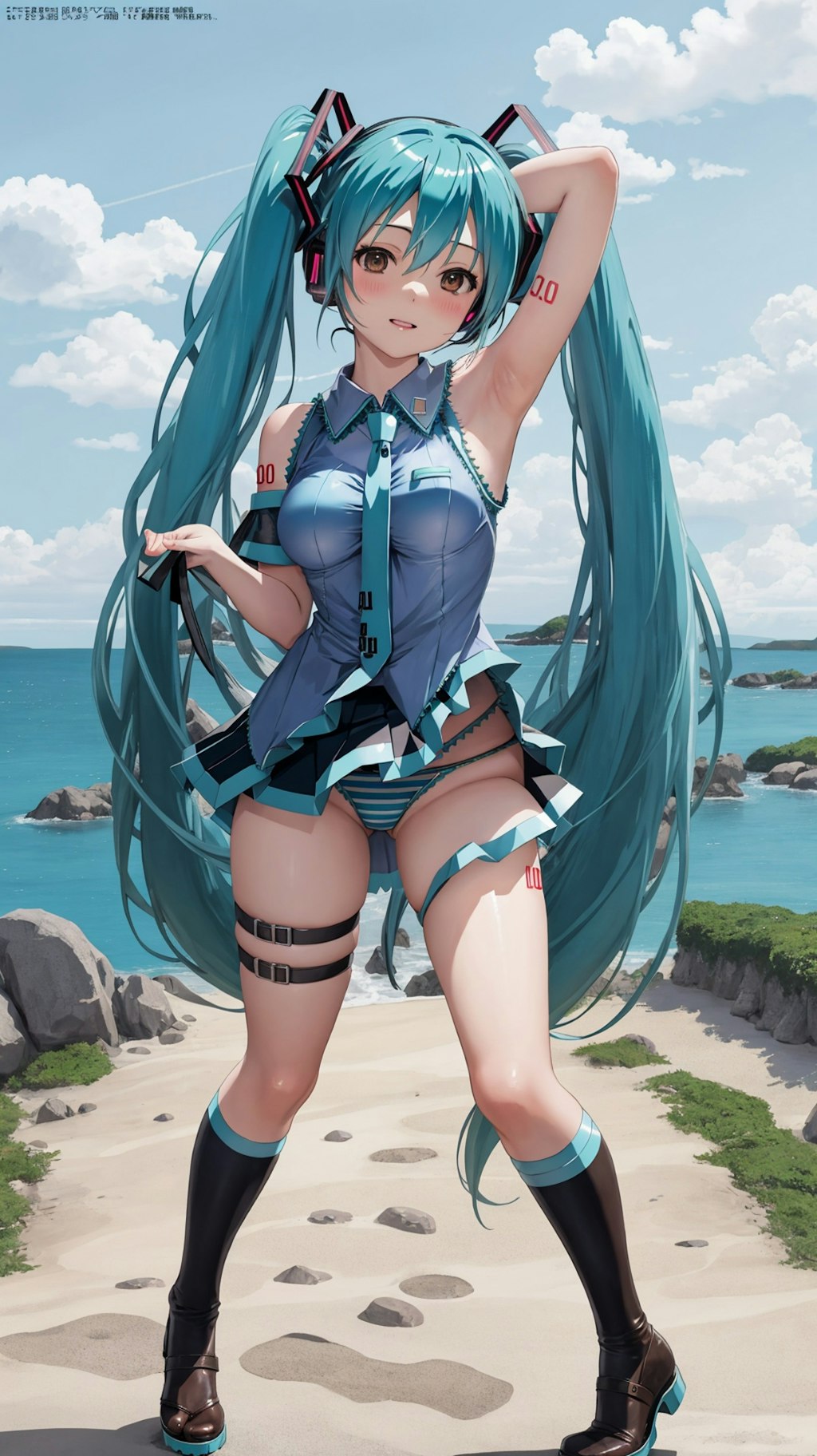 初音ミク風コスプレ撮影　その1