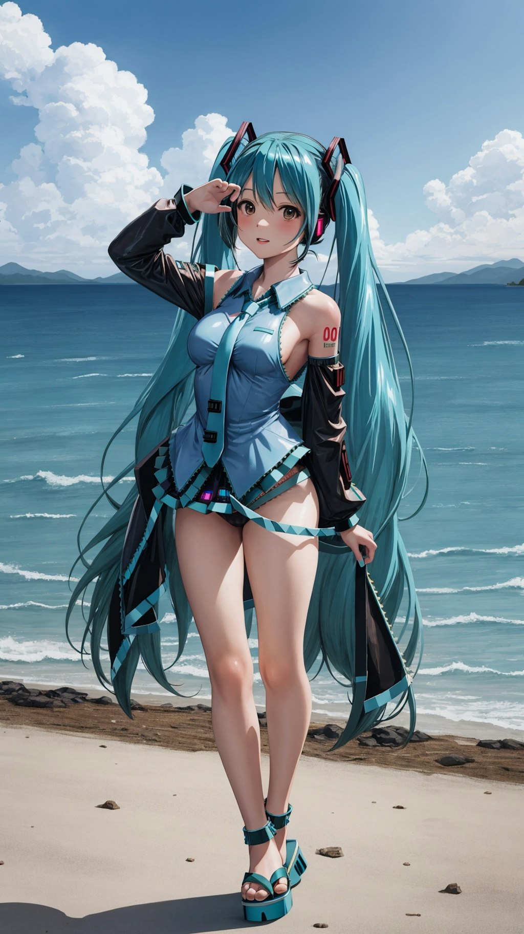 初音ミク風コスプレ撮影　その1