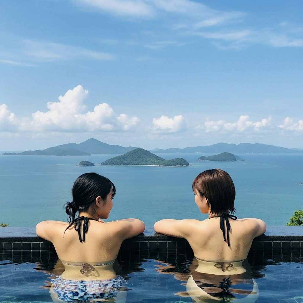 海の側にある露天風呂