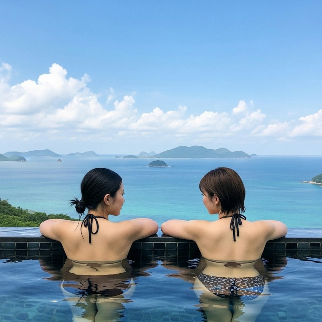 海の側にある露天風呂