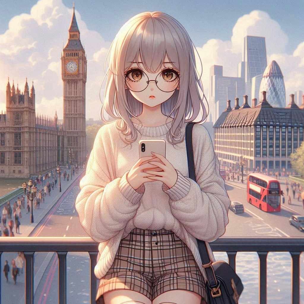 ロンドンの街と女の子