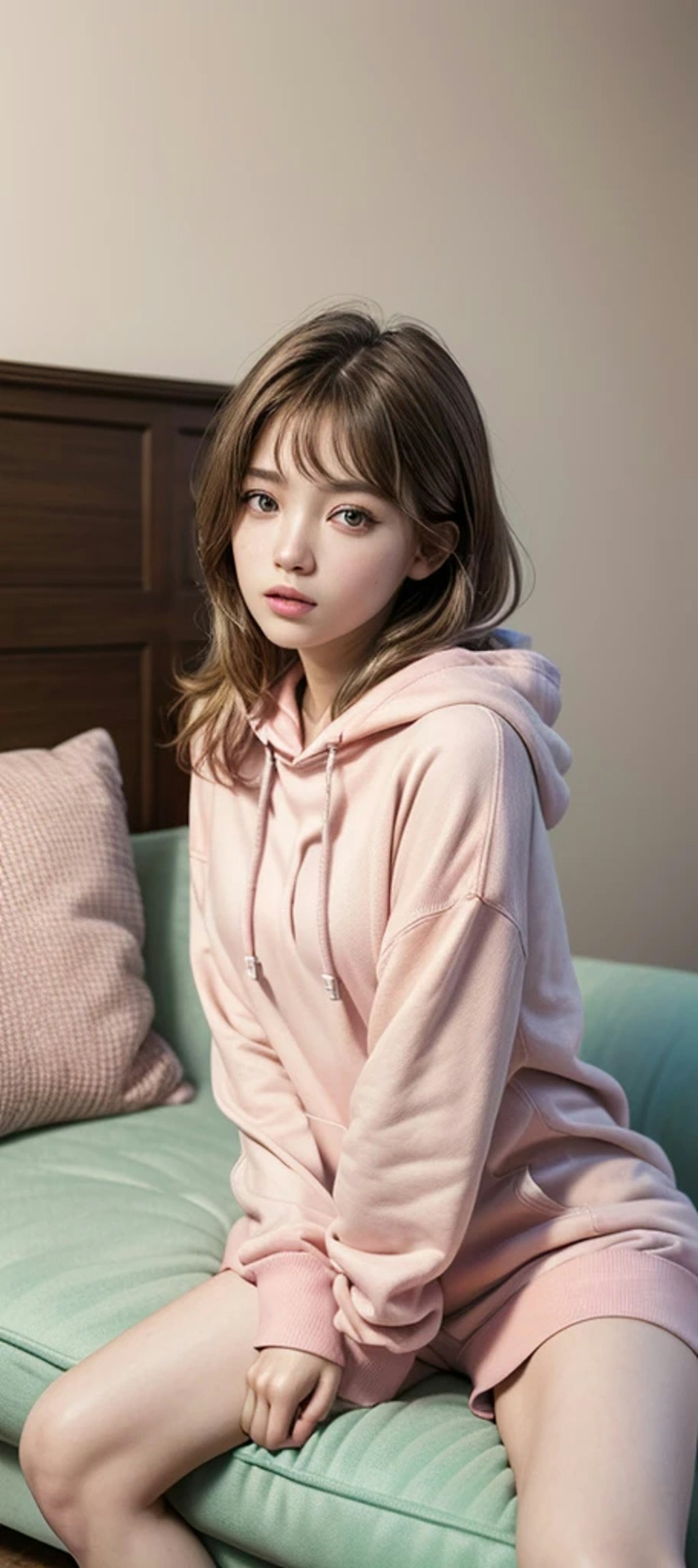 pink hoodie