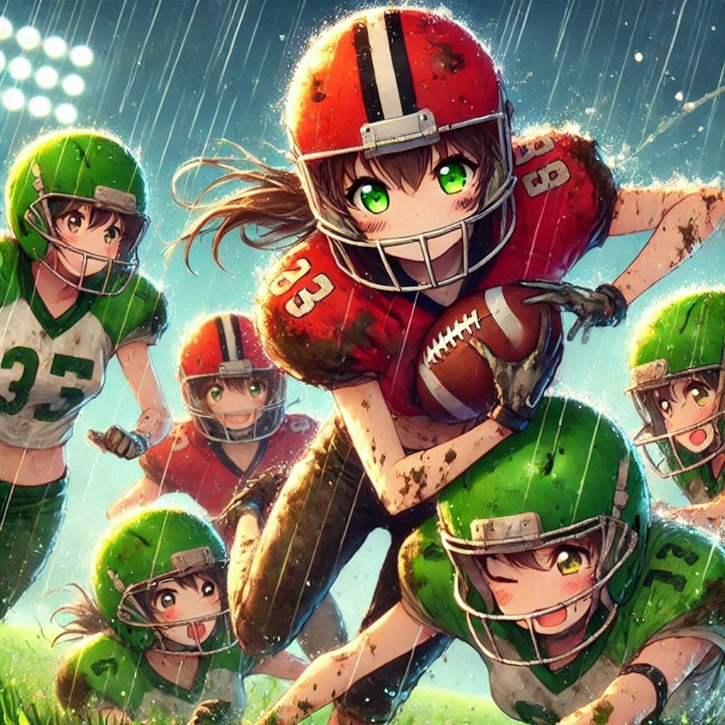 🏈泥まみれの女子アメフト 117