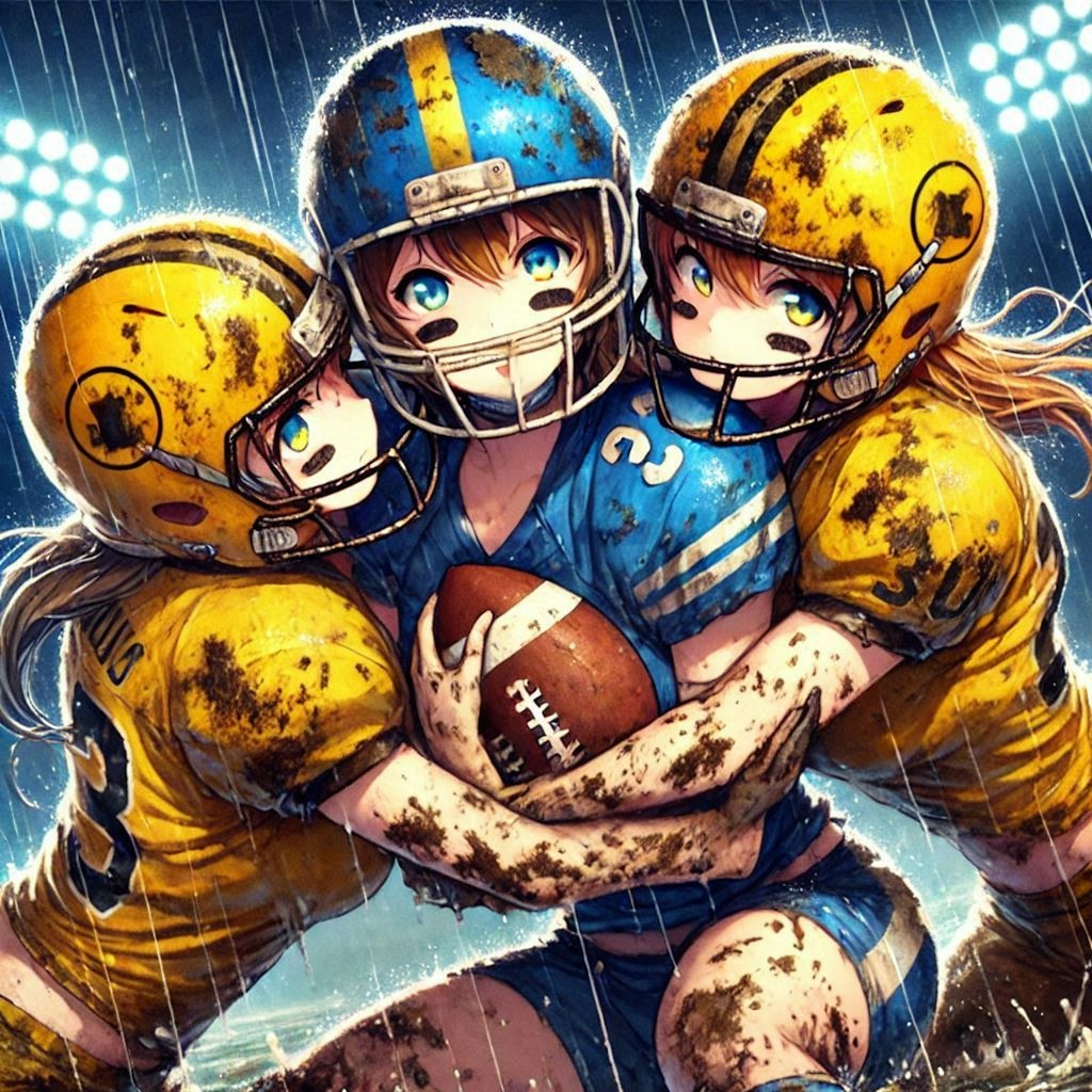 🏈泥まみれの女子アメフト 117