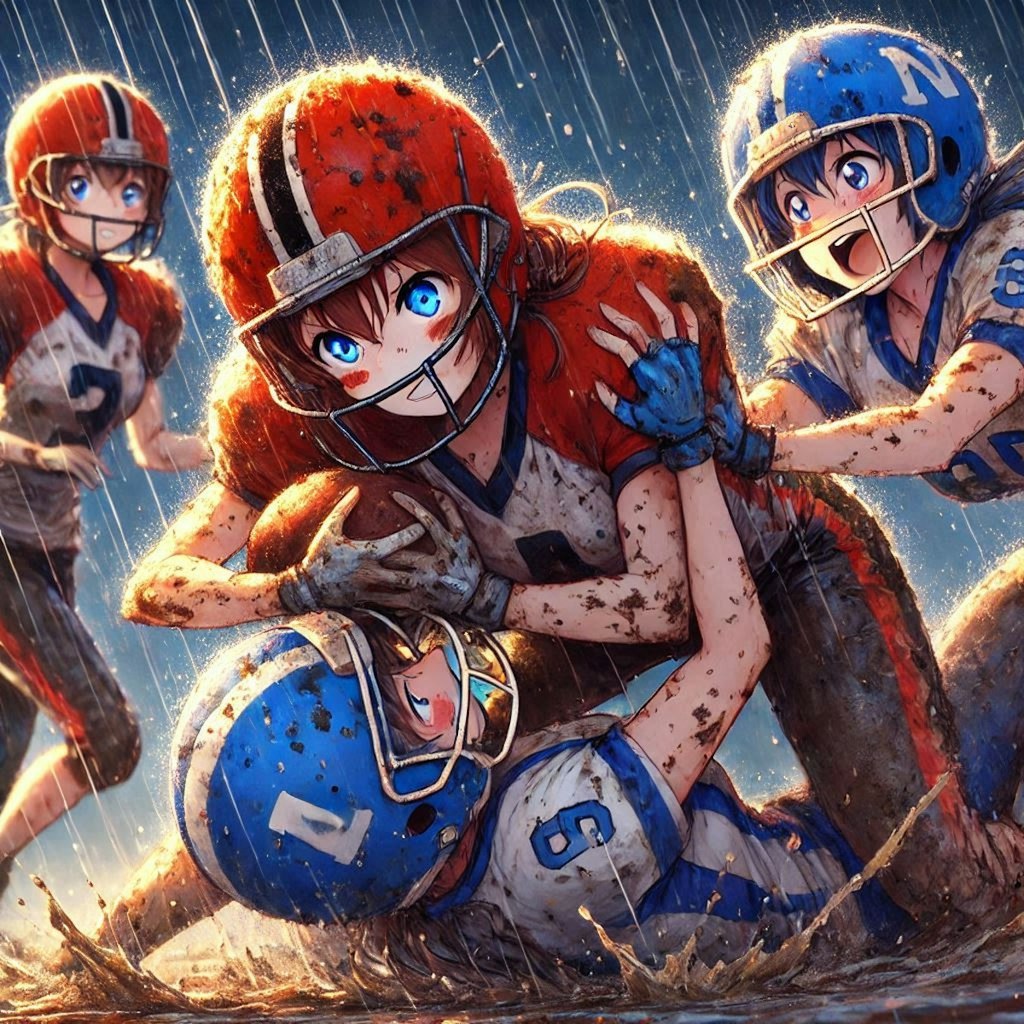 🏈泥まみれの女子アメフト 117