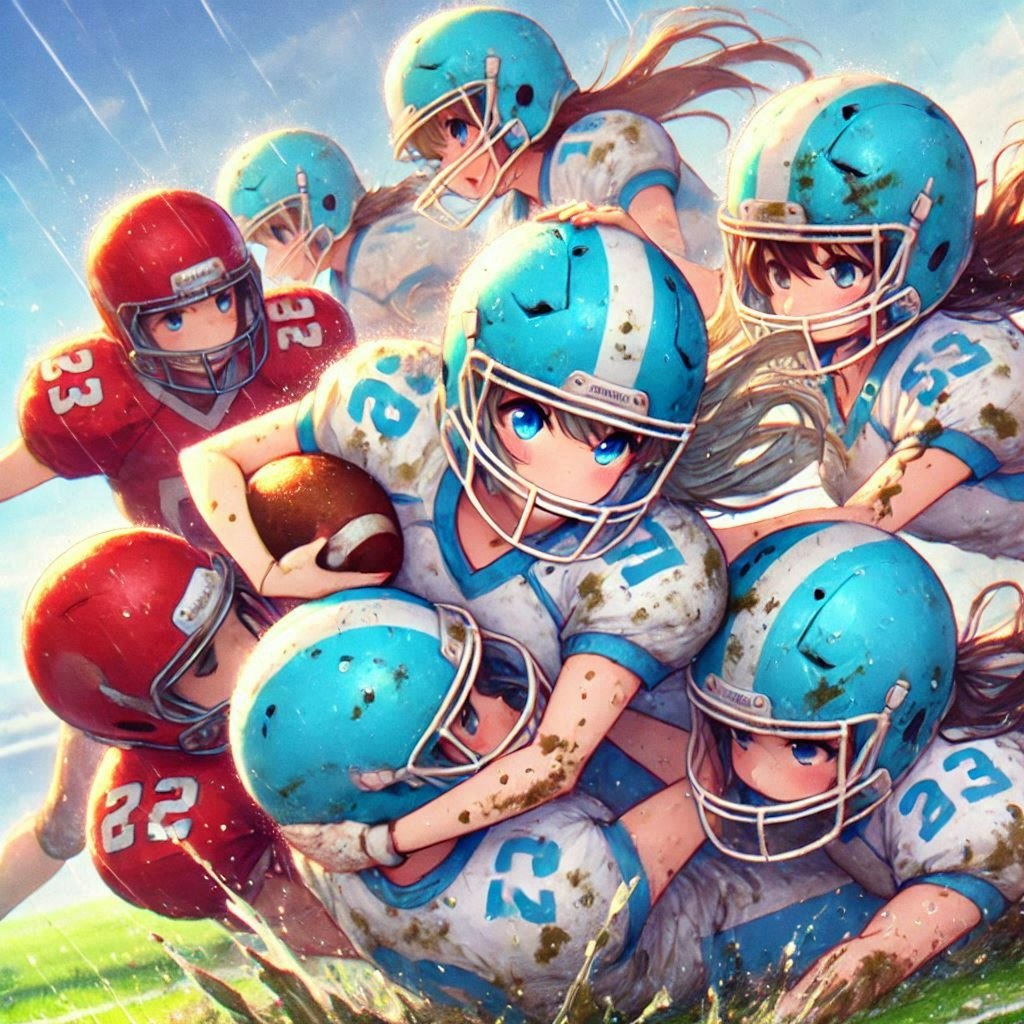 🏈泥まみれの女子アメフト 117