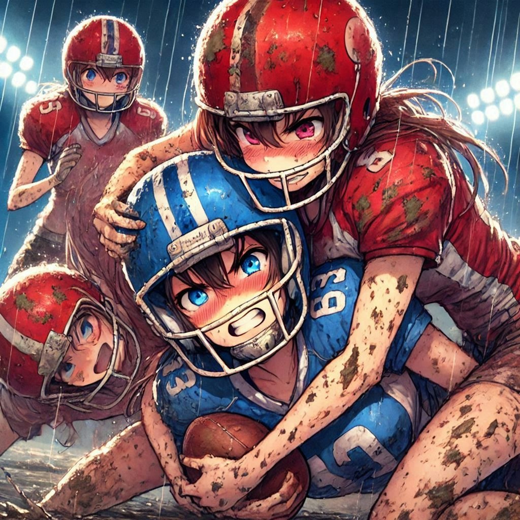 🏈泥まみれの女子アメフト 117