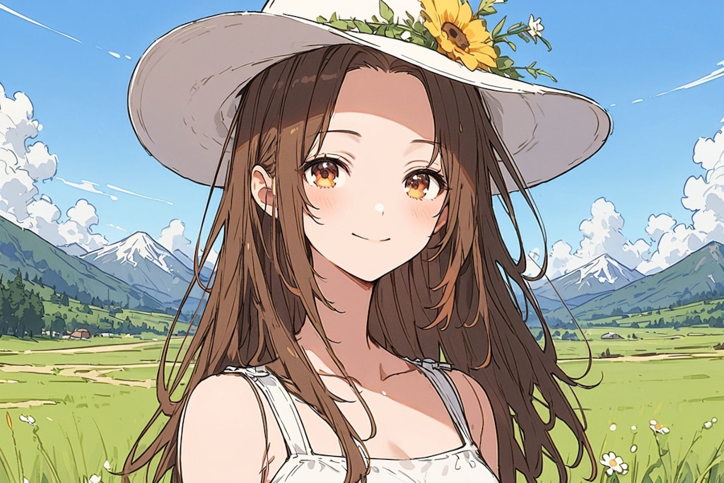 草原のおでこちゃん👒🌼✨