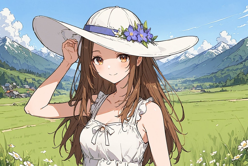 草原のおでこちゃん👒🌼✨