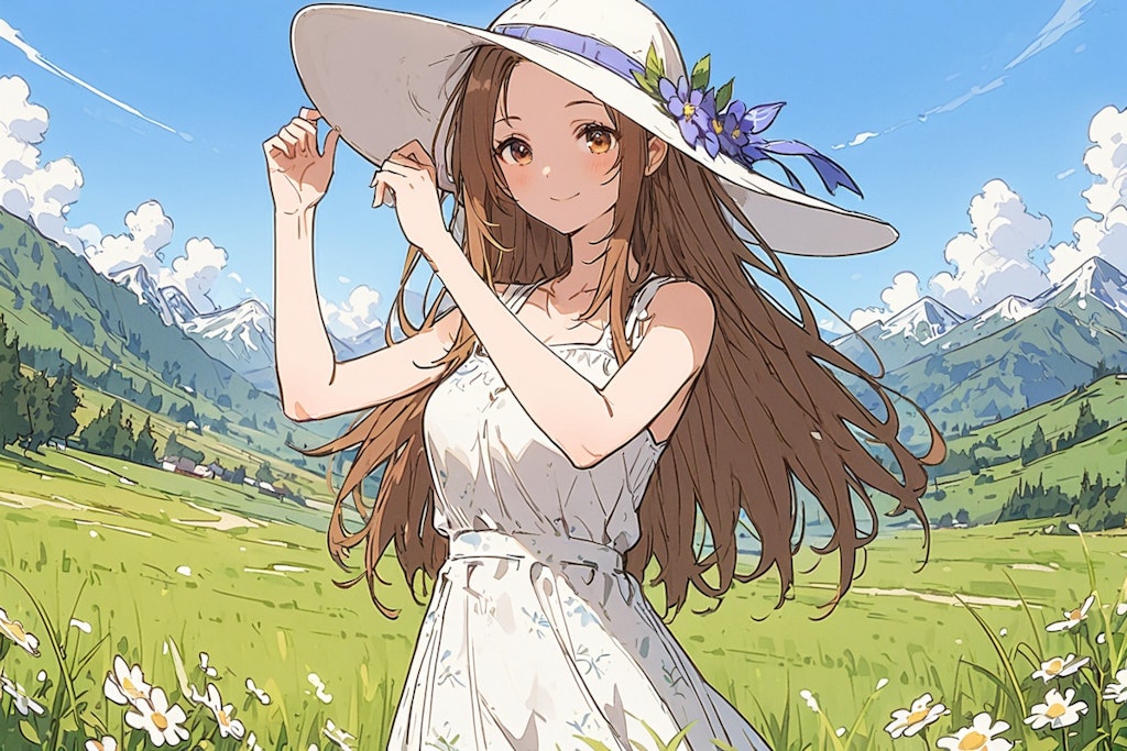 草原のおでこちゃん👒🌼✨