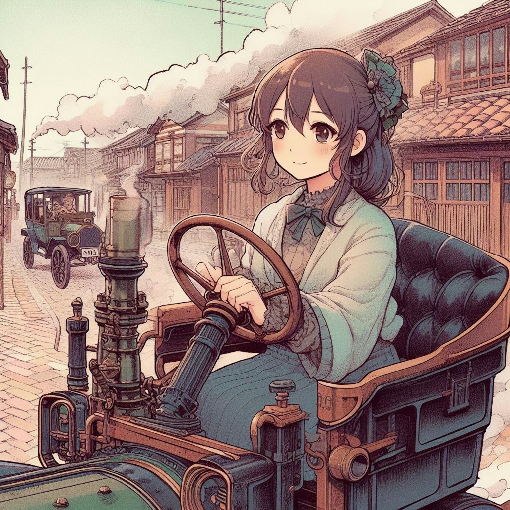 蒸気自動車と少女