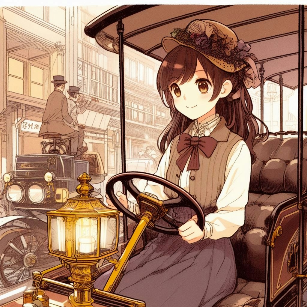 蒸気自動車と少女