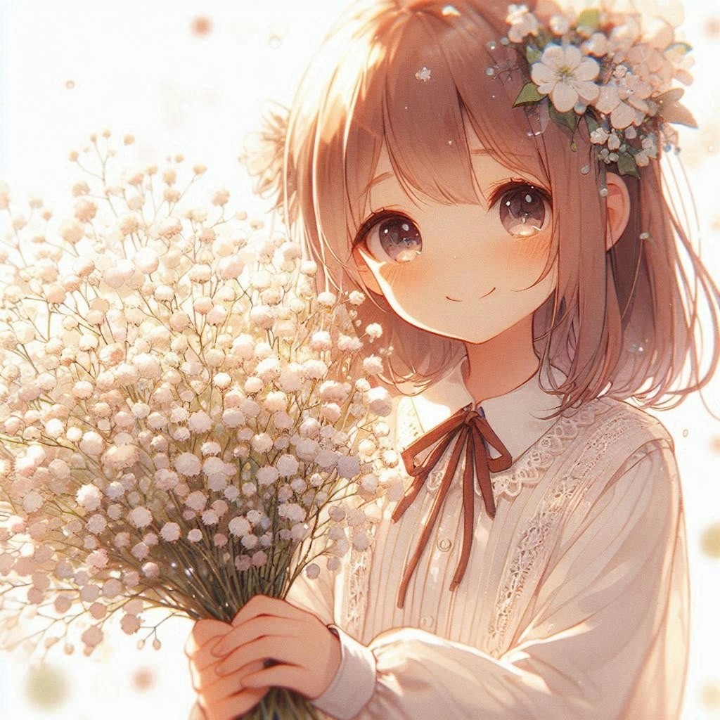 かすみ草の花束