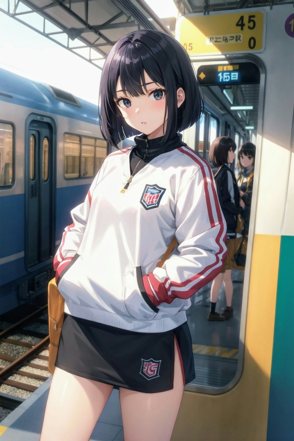 電車待ちの#黒髪少女