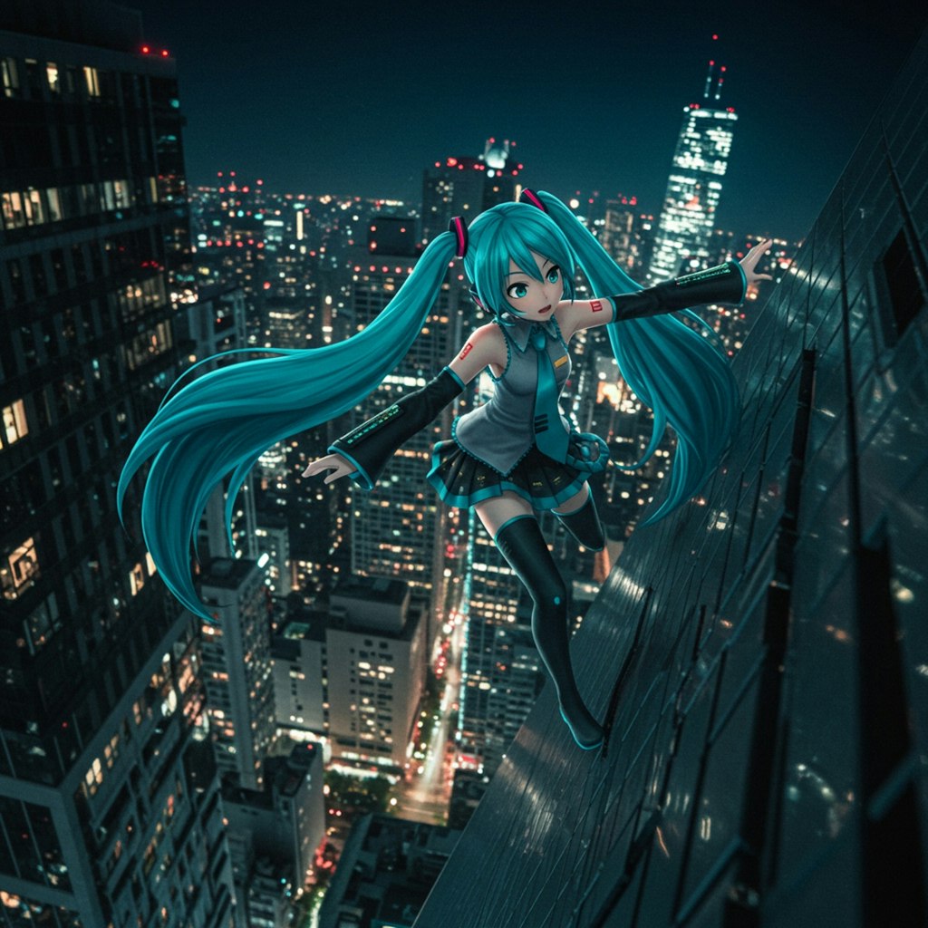 スパイダーマンごっこする初音ミク