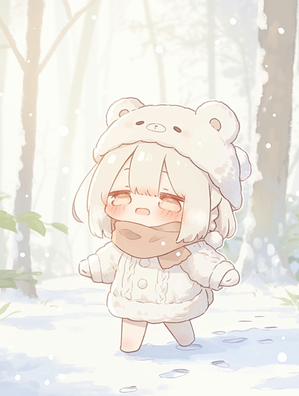 くま娘✖︎ニット帽🐾