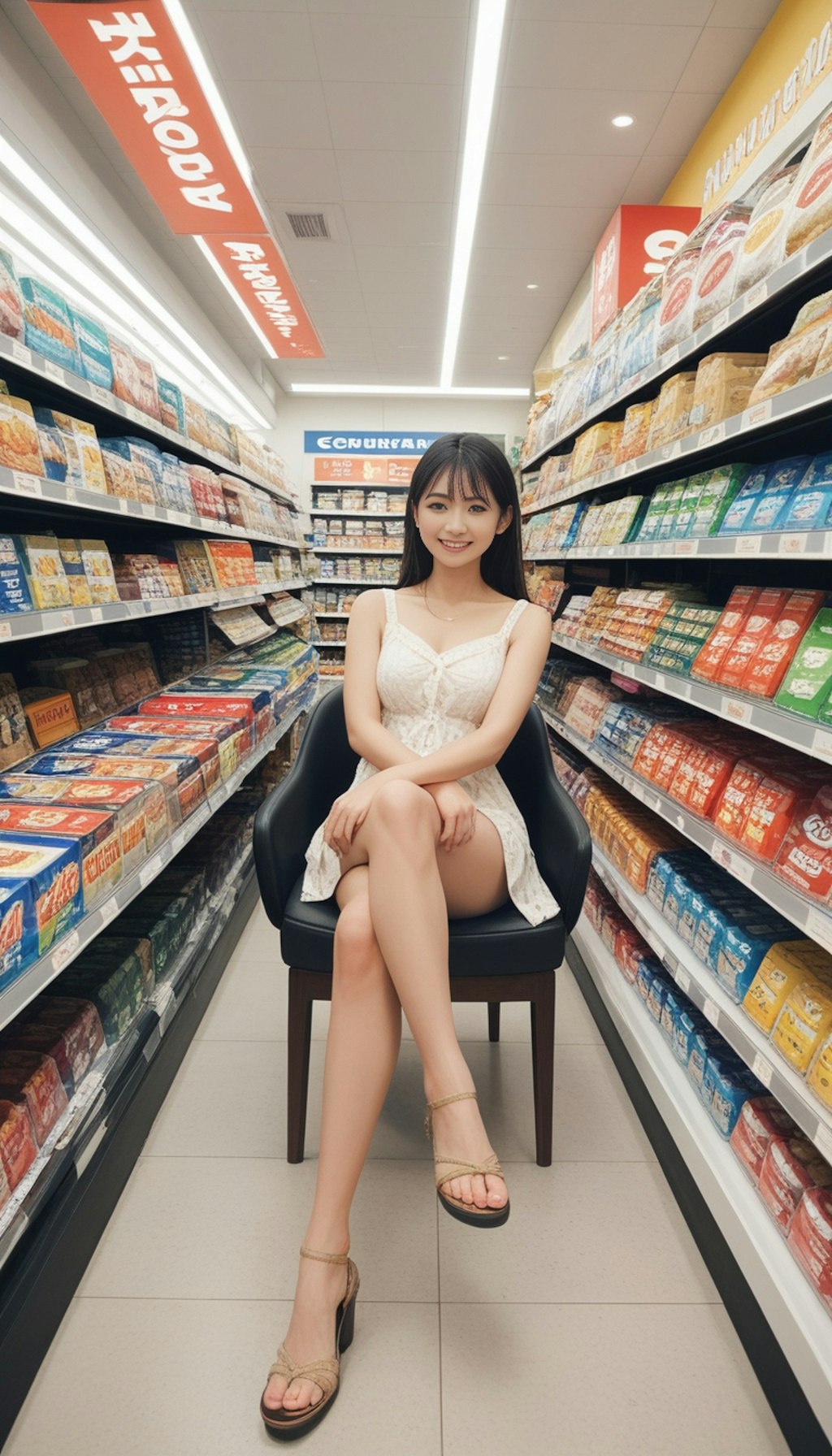 品出しを自慢する女