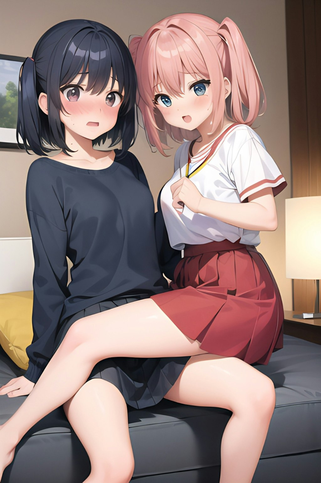 女の子２人のポーズ集