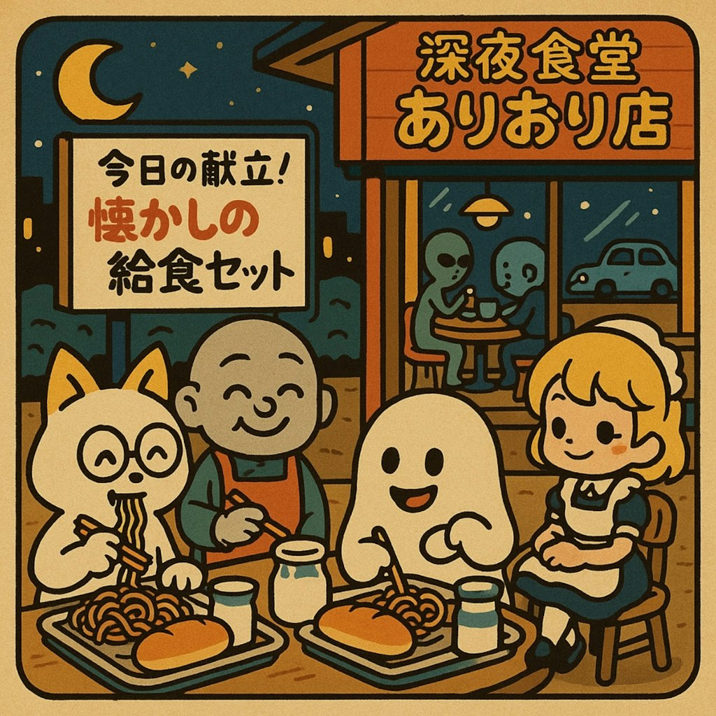 小説『懐かしの給食セットを食べる』【ニャンノ世界】
