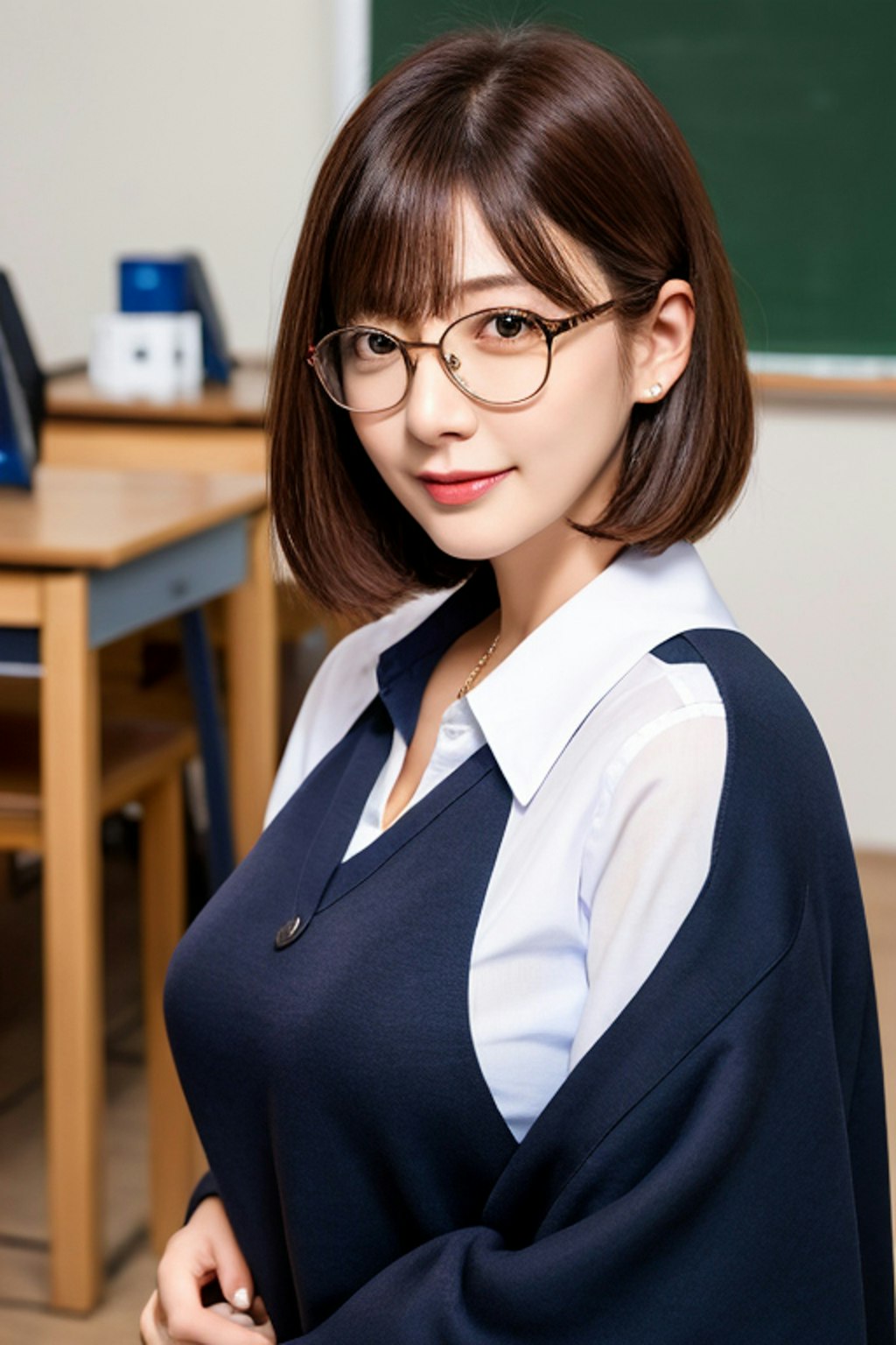 皆さん、おはようございます。よく寝れましたか？眼鏡と女子高校生