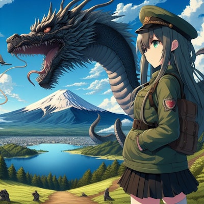 河口湖に現れた日本のドラゴン