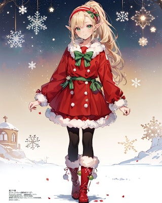 ファンシークリスマス衣装なエルフ魔女その3