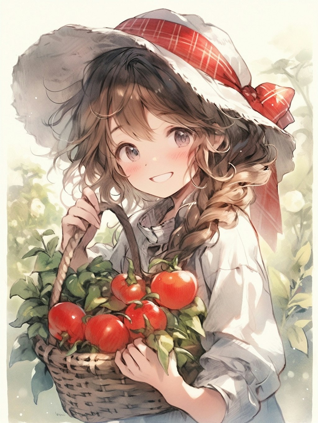 トマトの収穫。