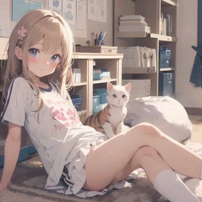 猫と金髪少女 : 2023.11.27
