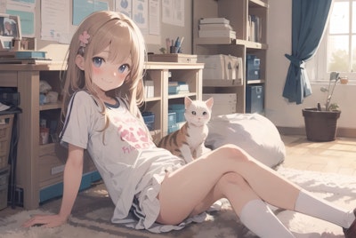 猫と金髪少女 : 2023.11.27