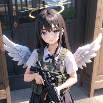 武装した天使の少女