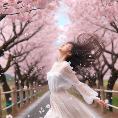 桜吹雪の舞