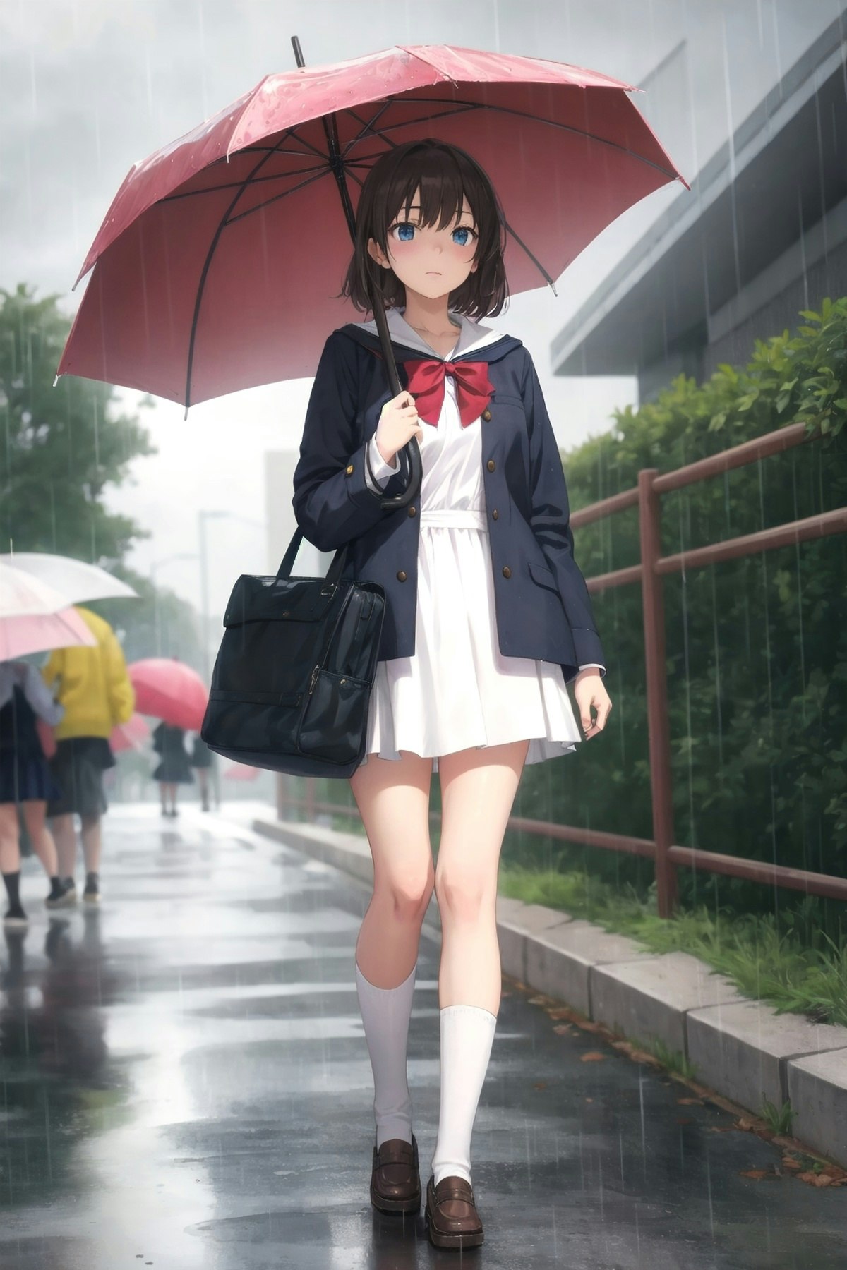 やらずの雨（美人画・A2サイズ） 雨と雨上がり | ちちぷいAIイラスト