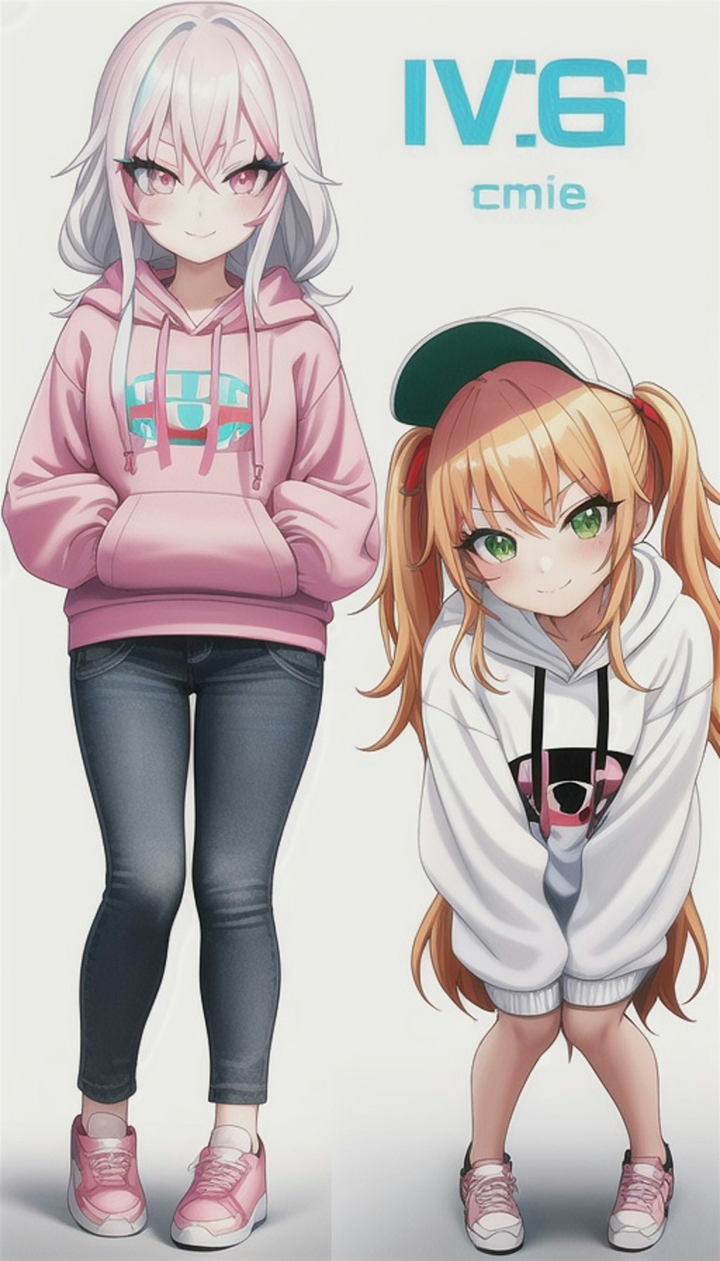 パーカーとスポーツキャップの女の子　4