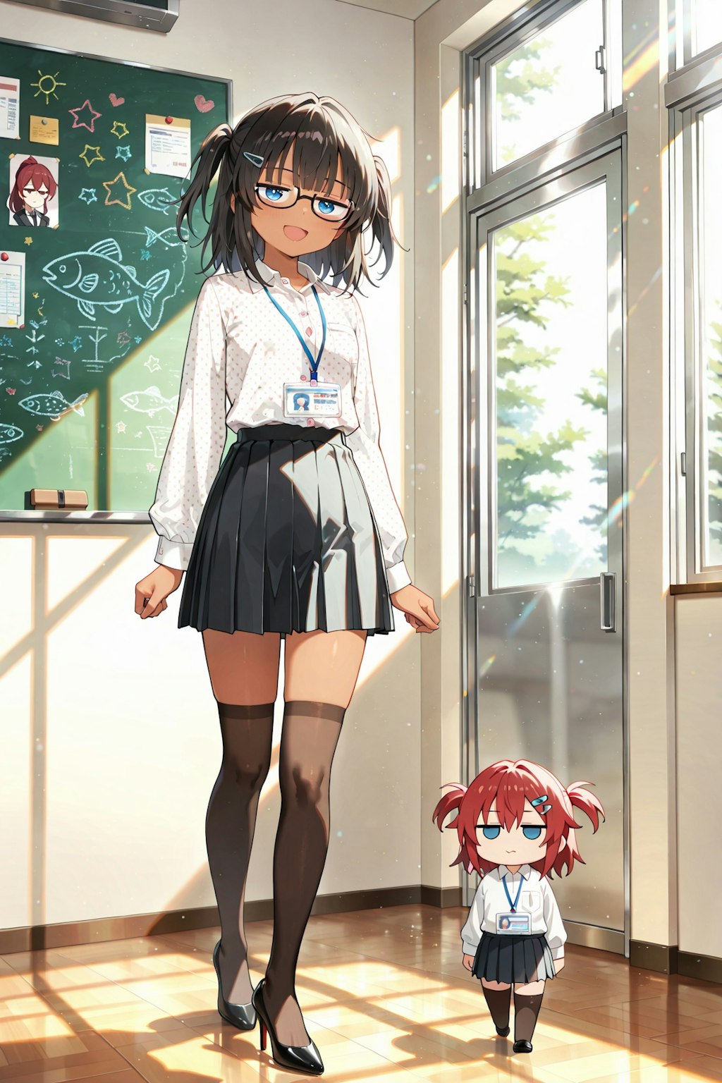 こなつちゃん、ジト目先生と色々チェーンジ！