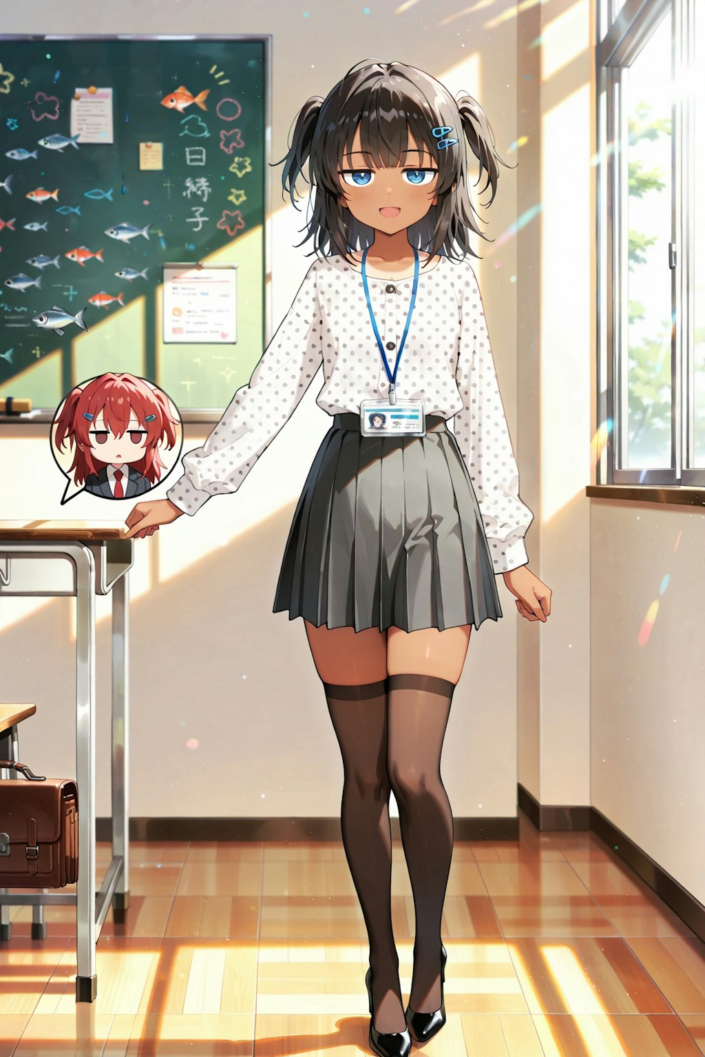 こなつちゃん、ジト目先生と色々チェーンジ！