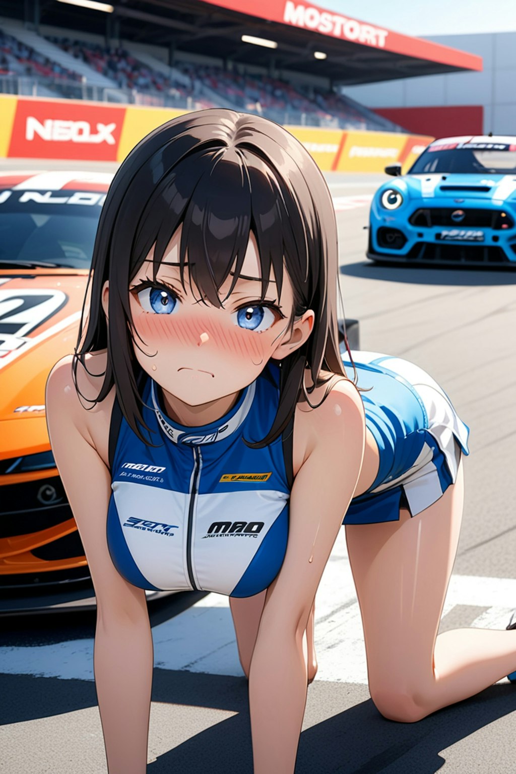 ポーズ要求に従っちゃうレースクイーン