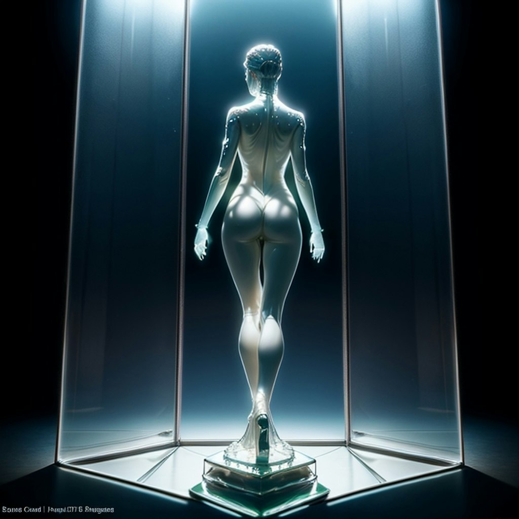 Glass statue of a woman