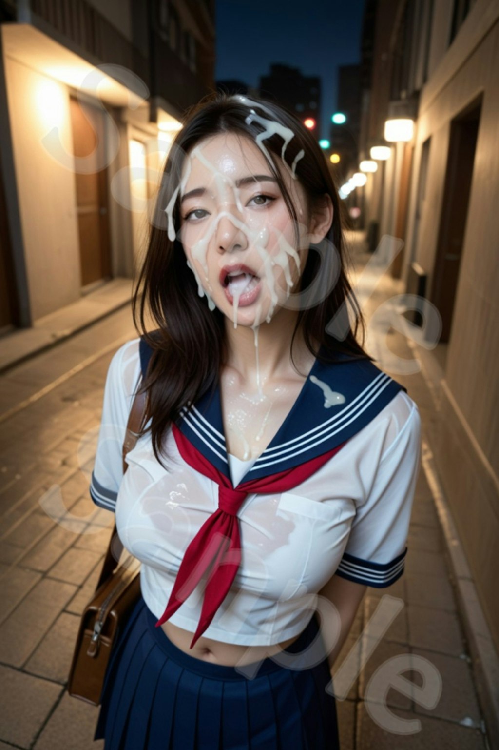 JK セーラー女子校生 精子まみれの日常 《夜の路地裏 編》