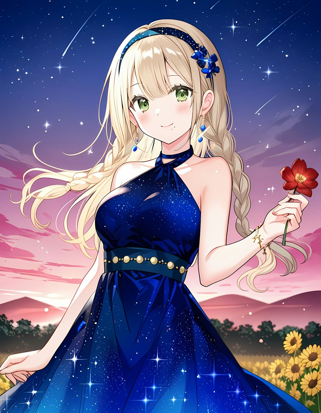 Sweet girl holds a flower 02