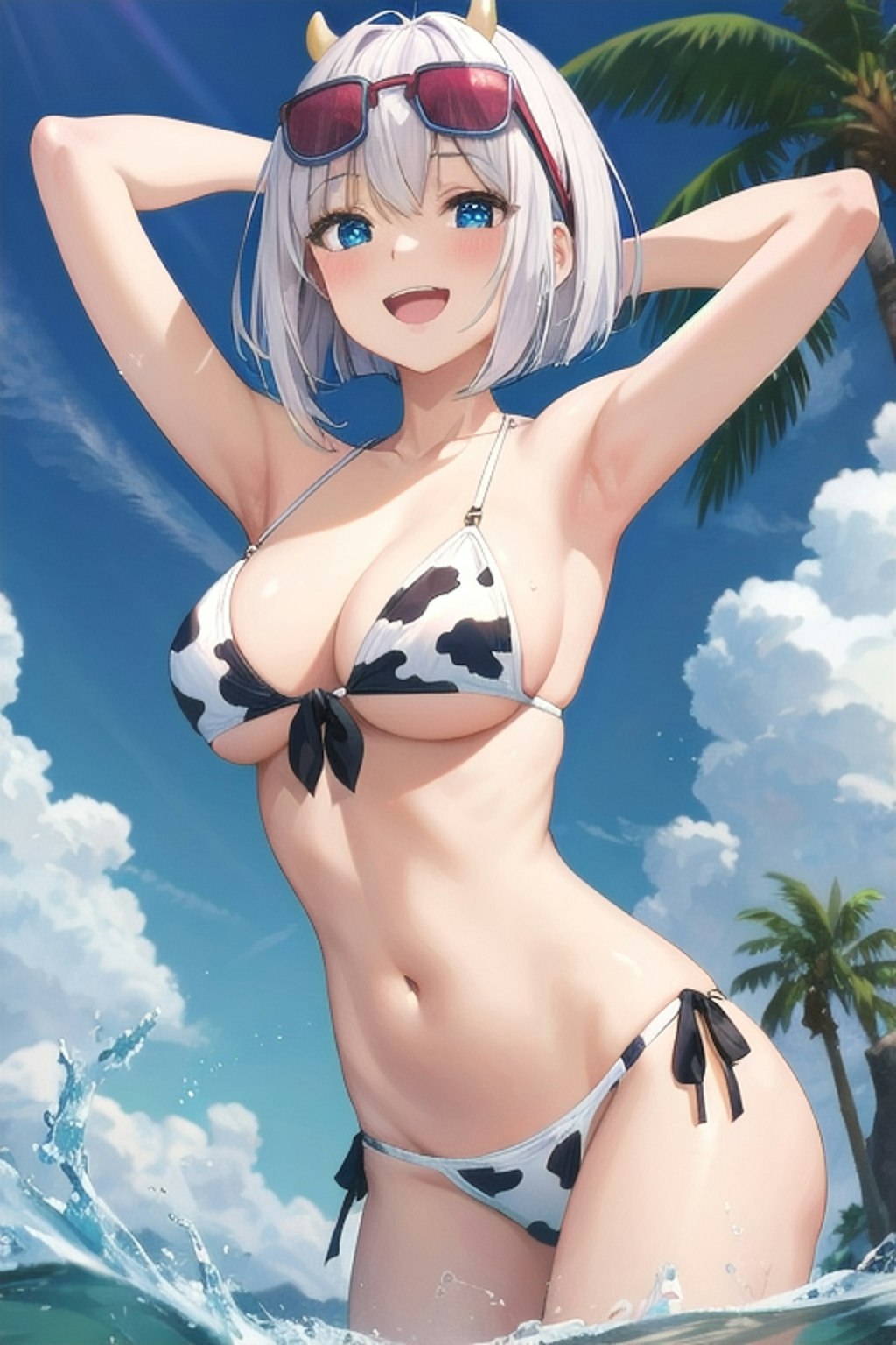 牛柄ビキニお姉さん