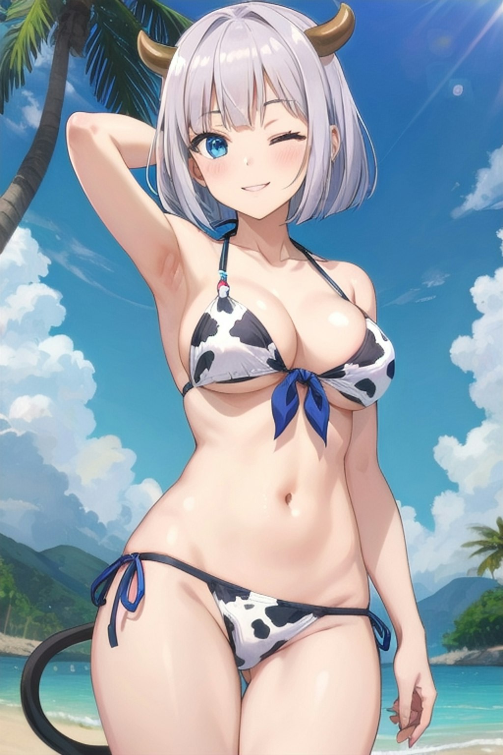 牛柄ビキニお姉さん