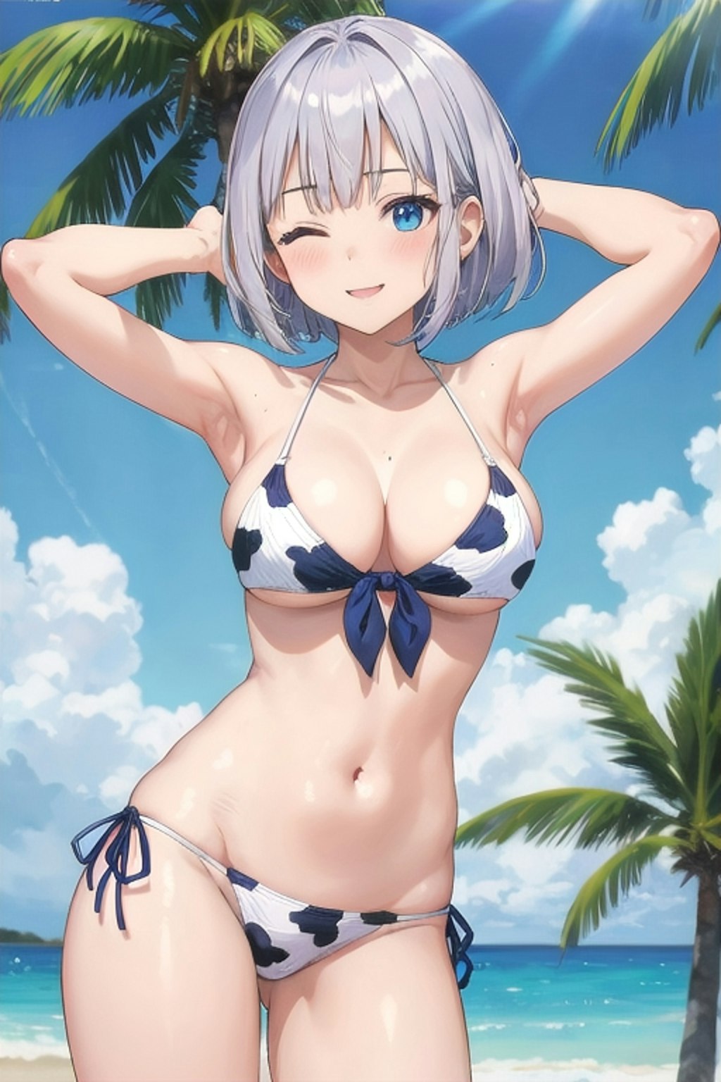 牛柄ビキニお姉さん