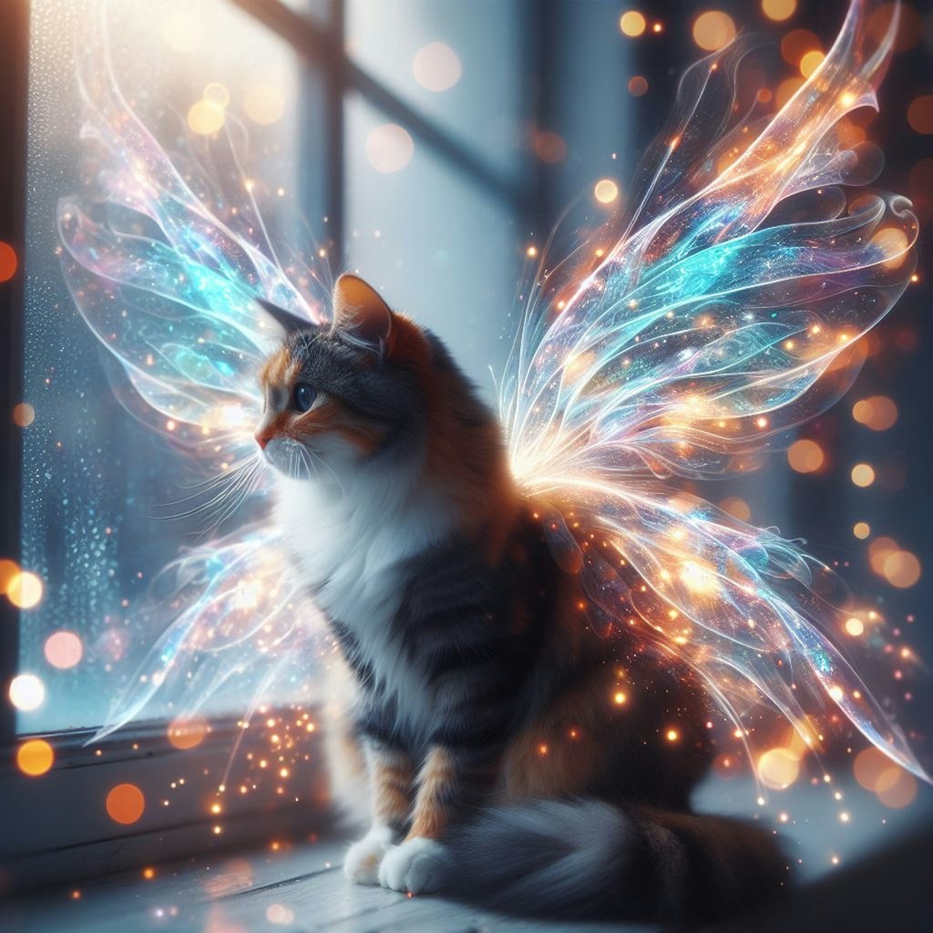 光の翼を得た猫