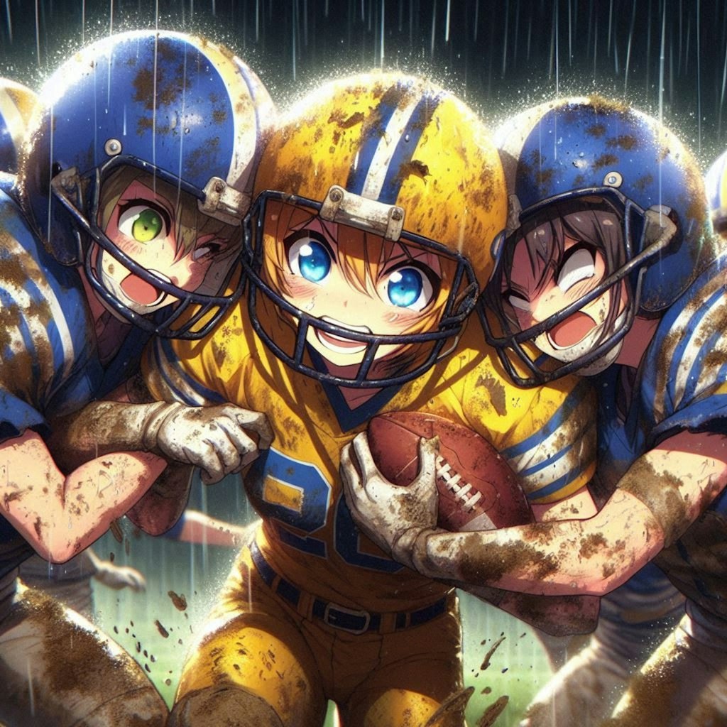 🏈泥まみれの女子アメフト(朗報)